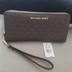 Michael Kors monogram wallet with wristlet